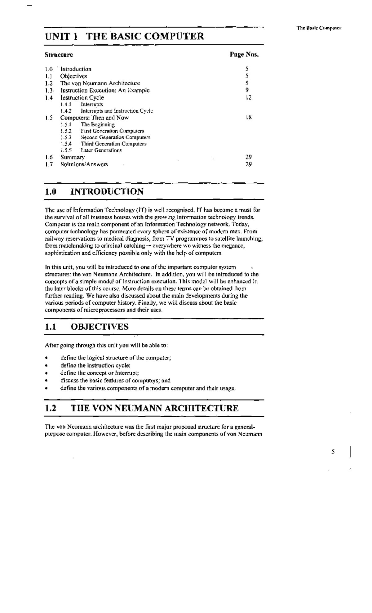 Unit-1 - Notes. - The Basic Cc~mputer UNIT 1 THE BASIC COMPUTER ...