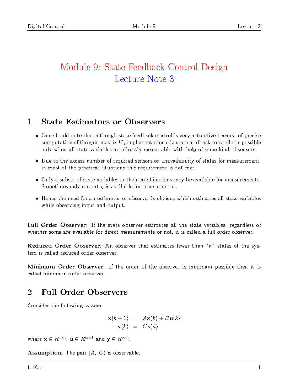 M9 lec3 - Official notes of Professor Pramanand Bera - Module 9: State ...