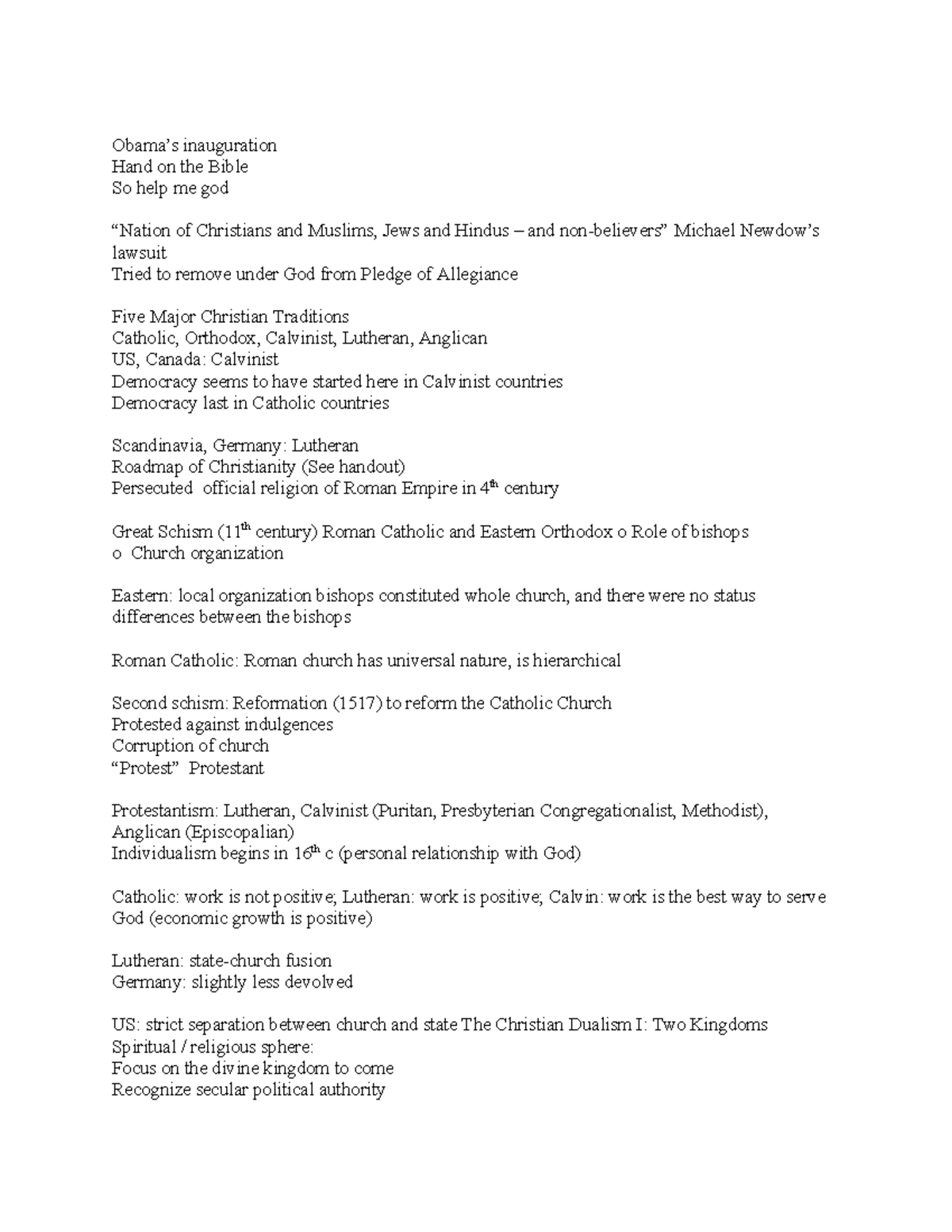 Blhv 261 Politics And World Religions Notes For The Spring Of 23 Blhv 261 Politics And World Religions Notes For The Spring Of 23