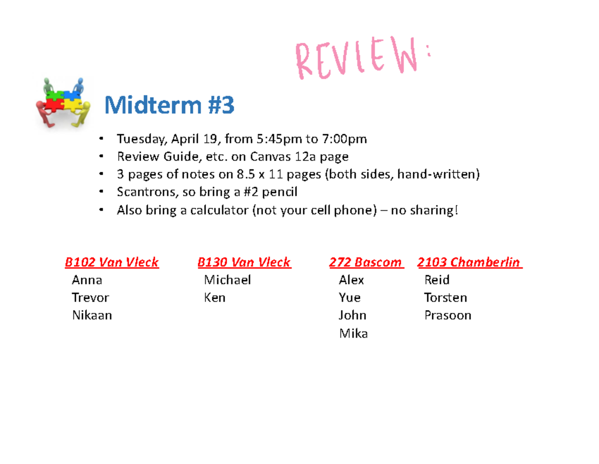 Physics april 18 - Midterm # Tuesday, April 19, from 5:45pm to 7:00pm ...