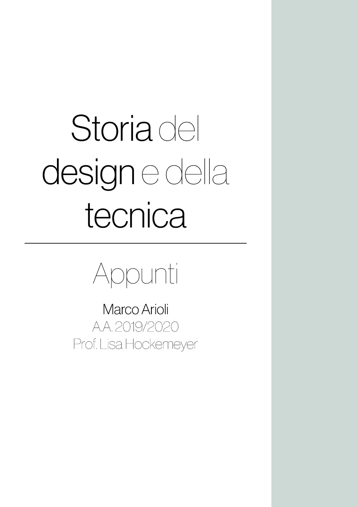 Appunti di Storia del Design