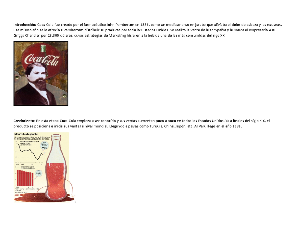 Coca - Ciclo de vida de la coca cola, cada una de las dimensiones