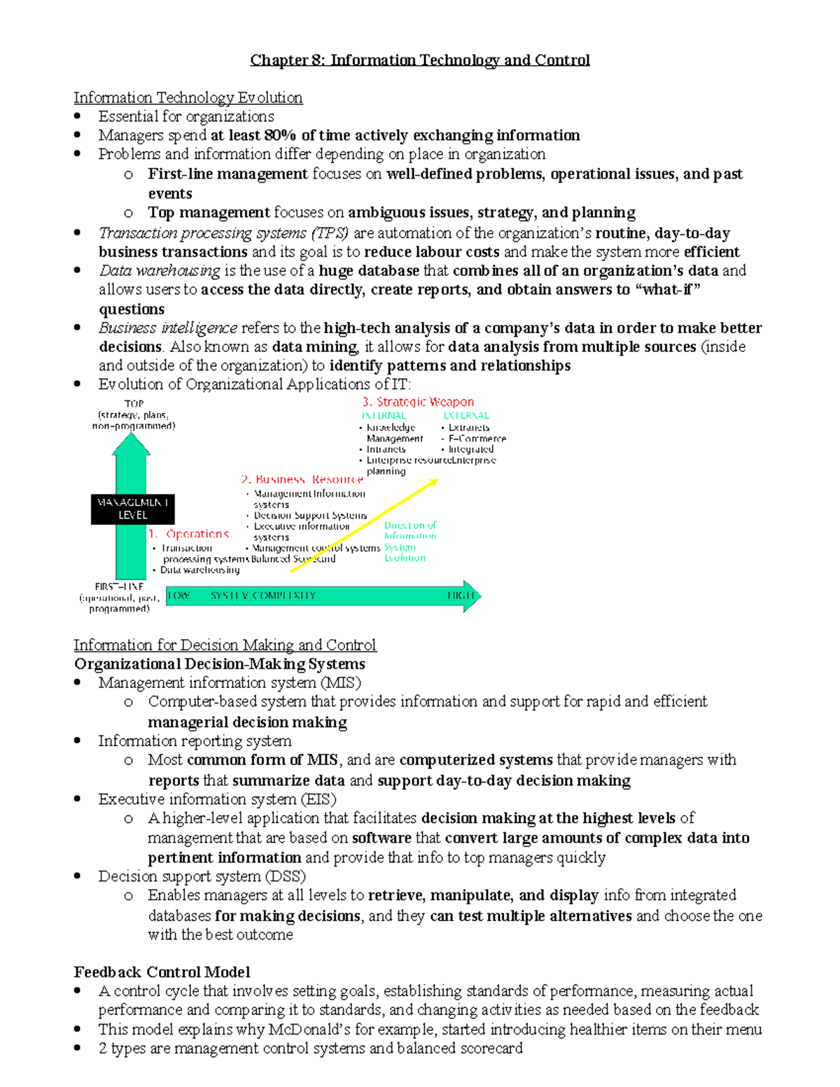 Ch08 Information Technology And Control - Chapter 8: Information ...