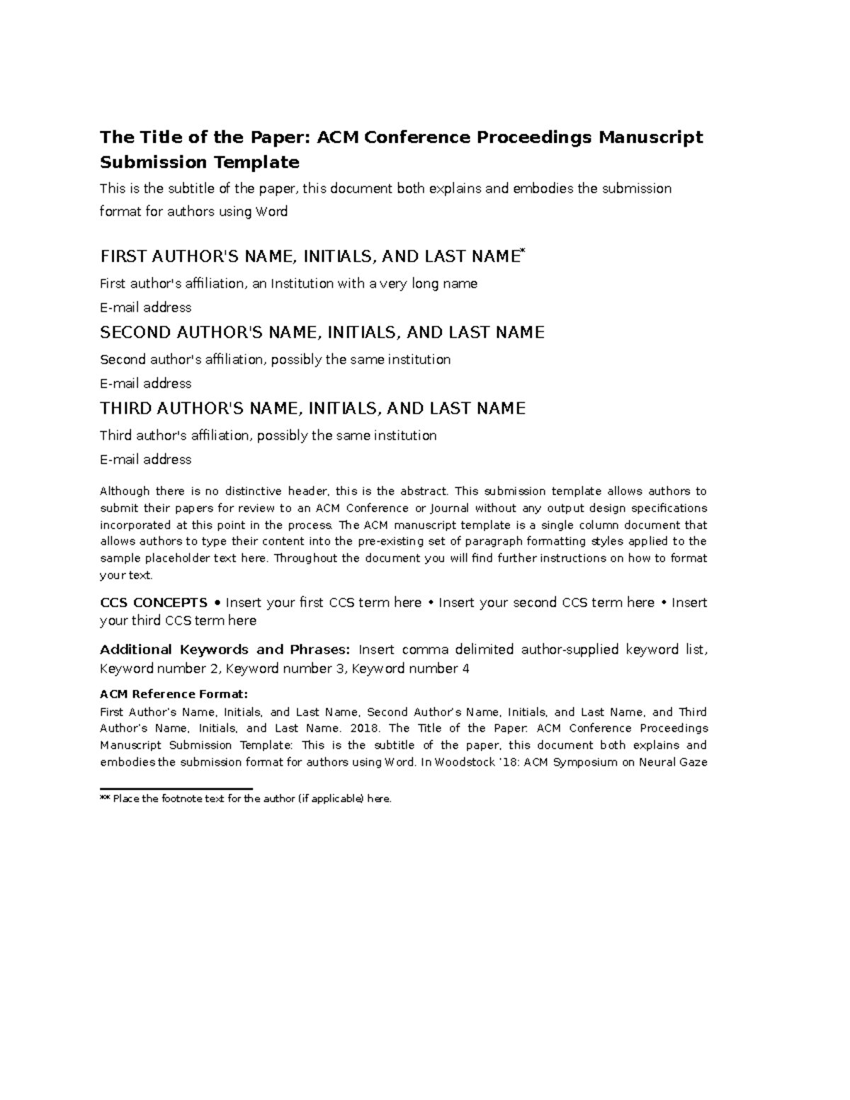 conference proceedings without presentation