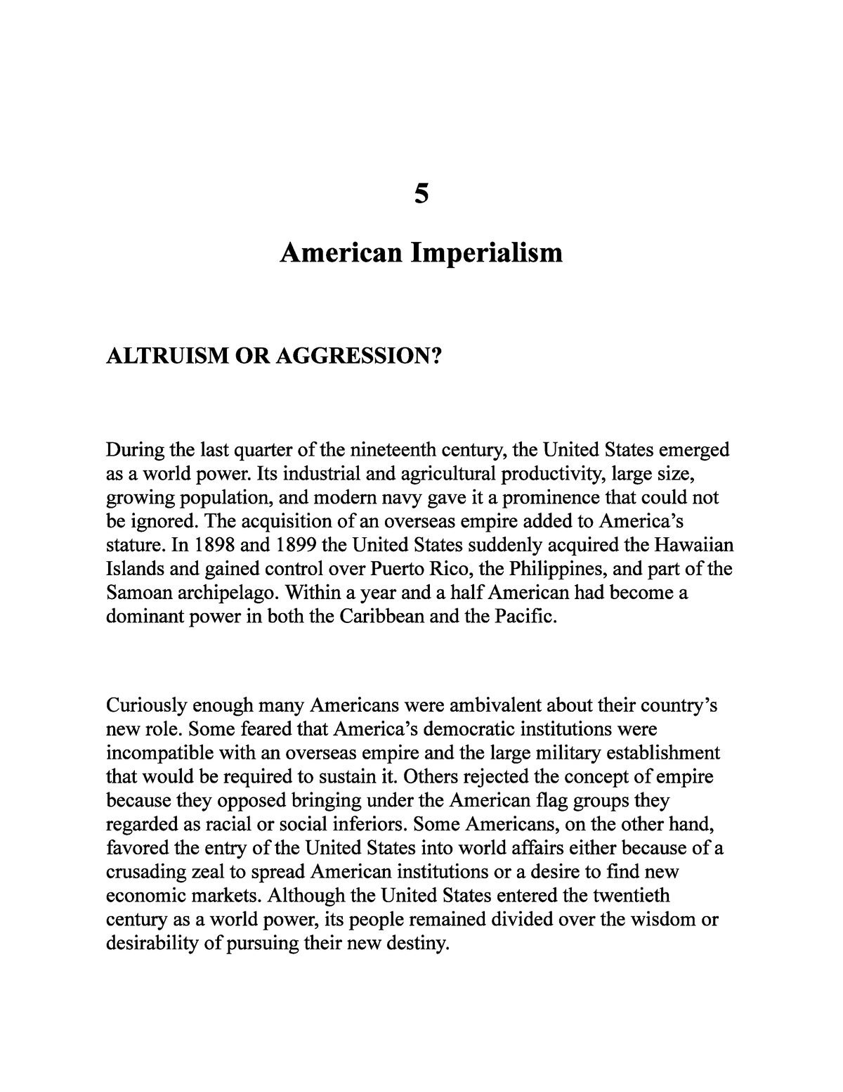 American Imperialism - N.a - BA History Hons - CBCS - Lady Shri Ram ...