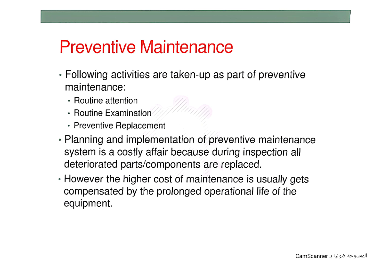 P6 - Maintenance management - Studocu