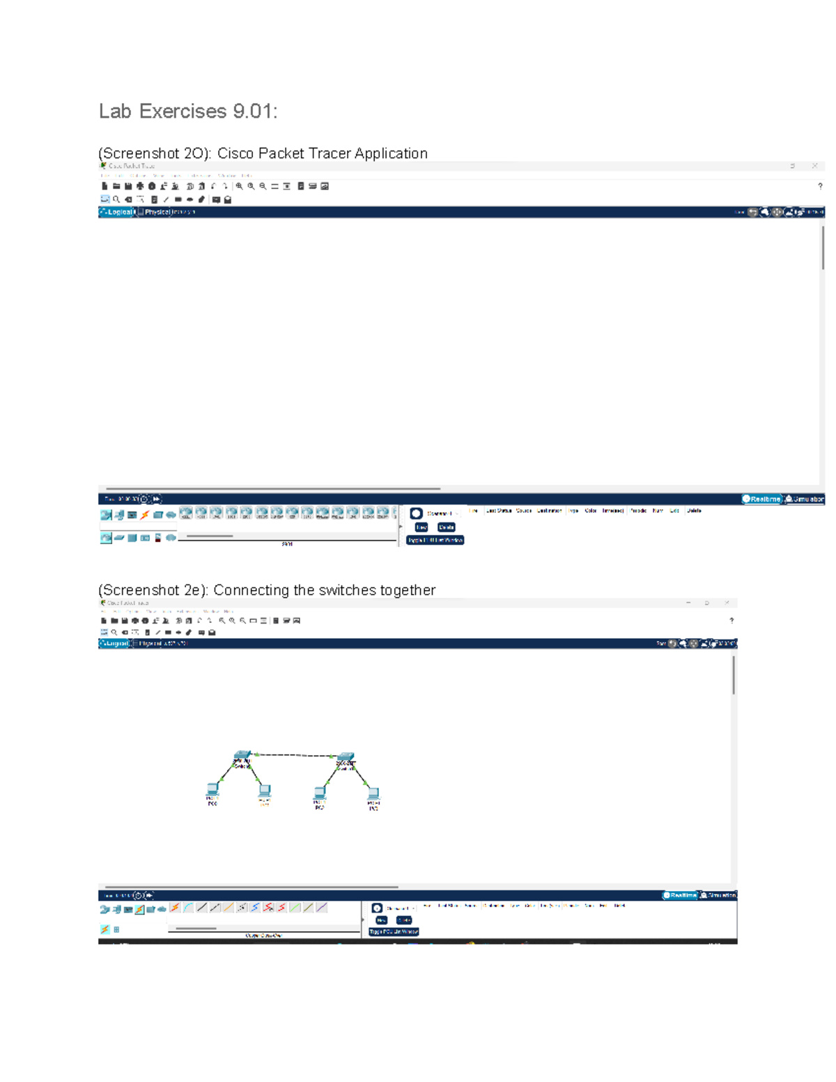 Assignment 5 - Lab Exercises 9: (Screenshot 2O): Cisco Packet Tracer ...
