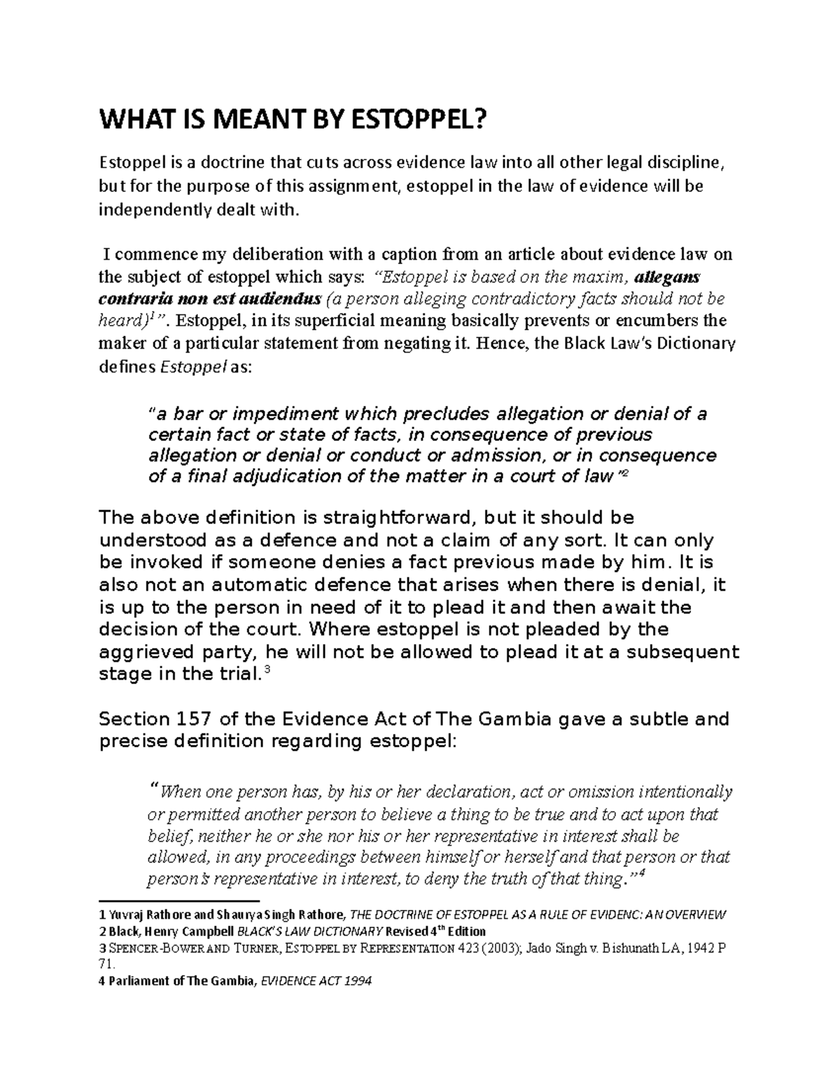 Doctrine Of Estoppel In Evidence – YVOHE