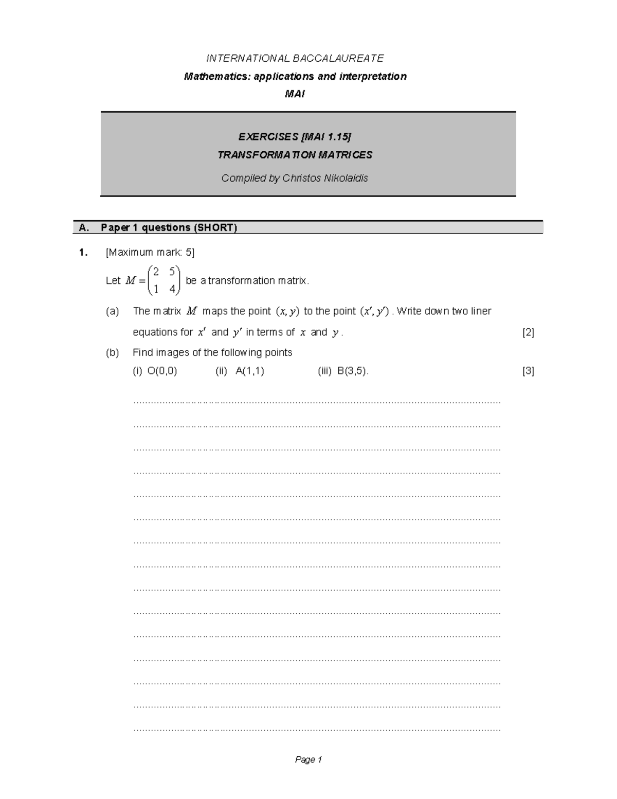 [MAI 1.15] Transformation Matrices - INTERNATIONAL BACCALAUREATE ...