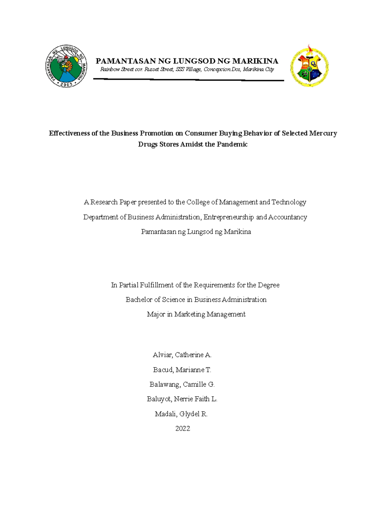 Group 2 - Practical Research 2 Guideline - CHAPTER I In Partial ...