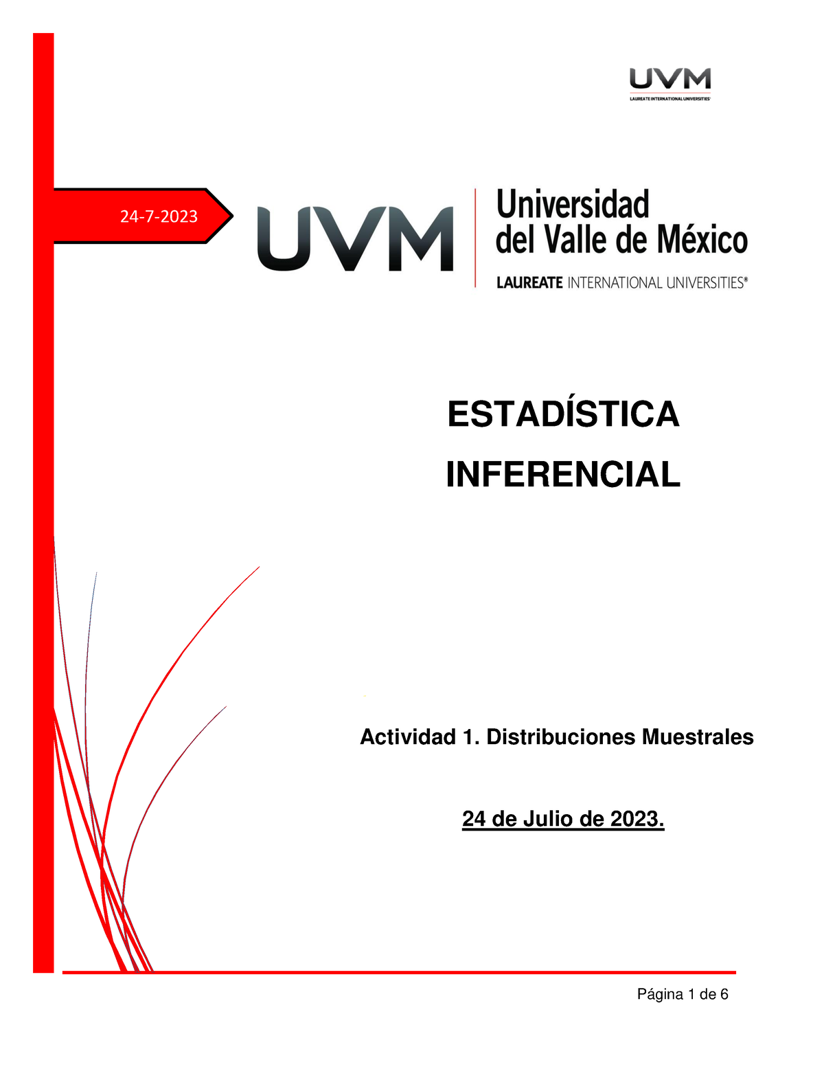 Actividad 1 Estadística Inferencial - Página 1 De 6 24-7- ESTADÍSTICA ...