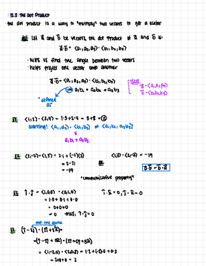 Calculus 3 Final Exam Review Guide - Intro To Vectors Vectors ' Have ...