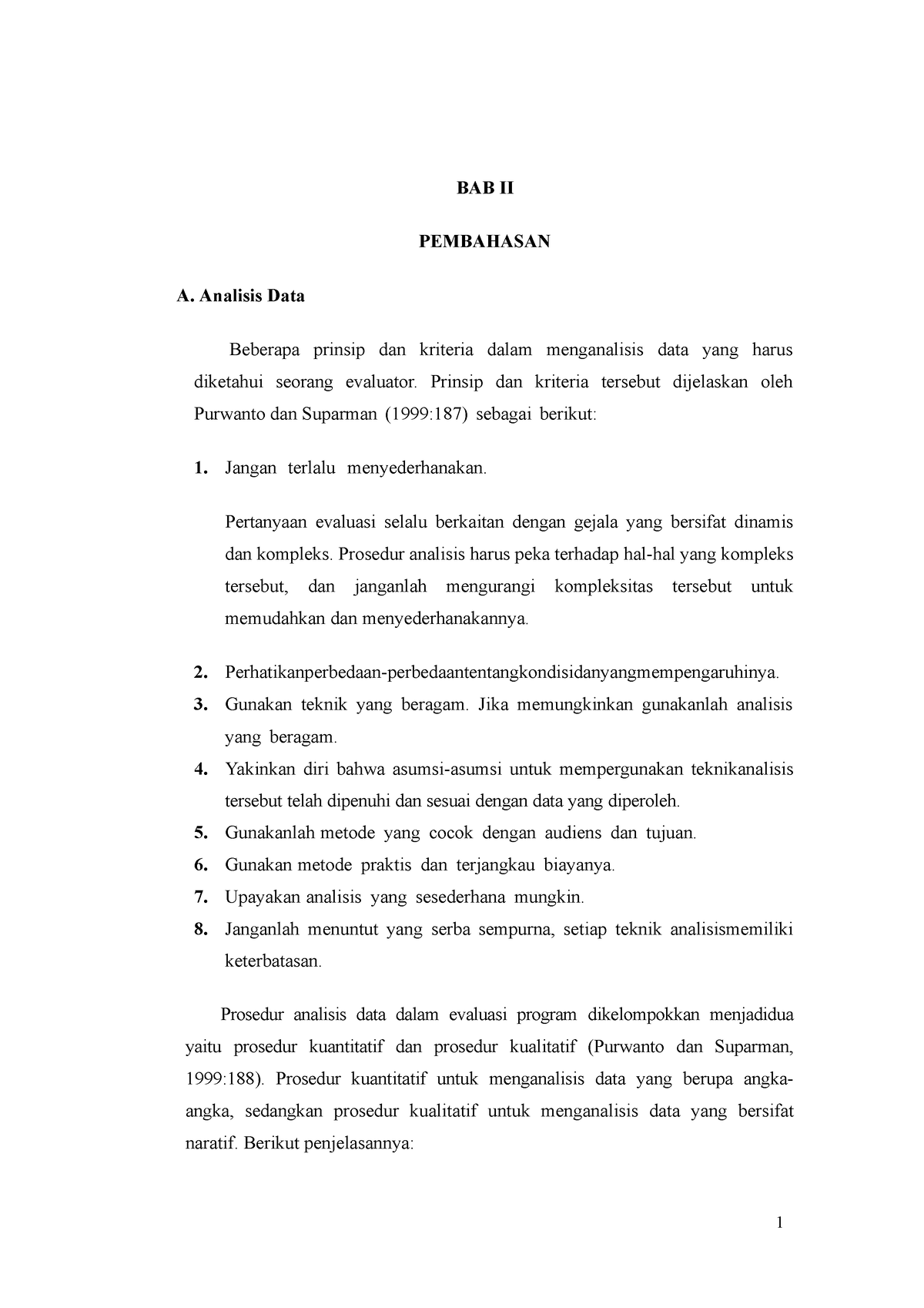 Makalah KEL 6 - Evaluasi Program Paud - 1 BAB II PEMBAHASAN A. Analisis ...