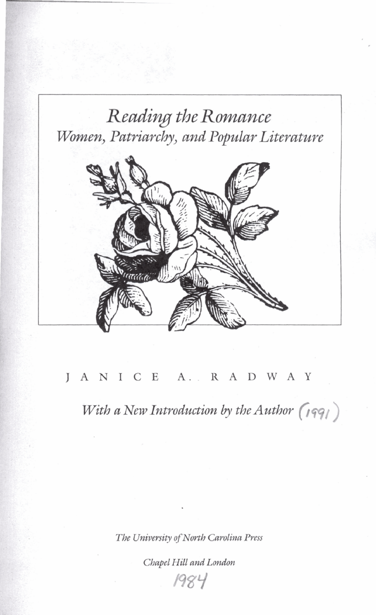 reading the romance janice radway