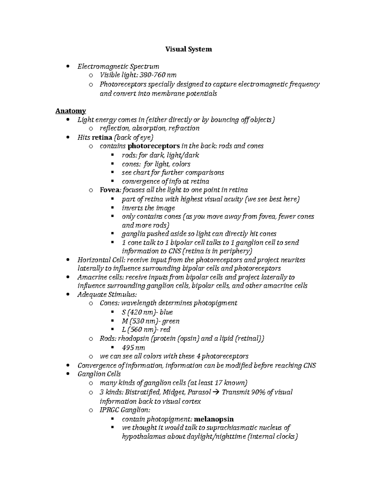 5 Visual System Foundations Of Brain Behavior And Cognitions Dr