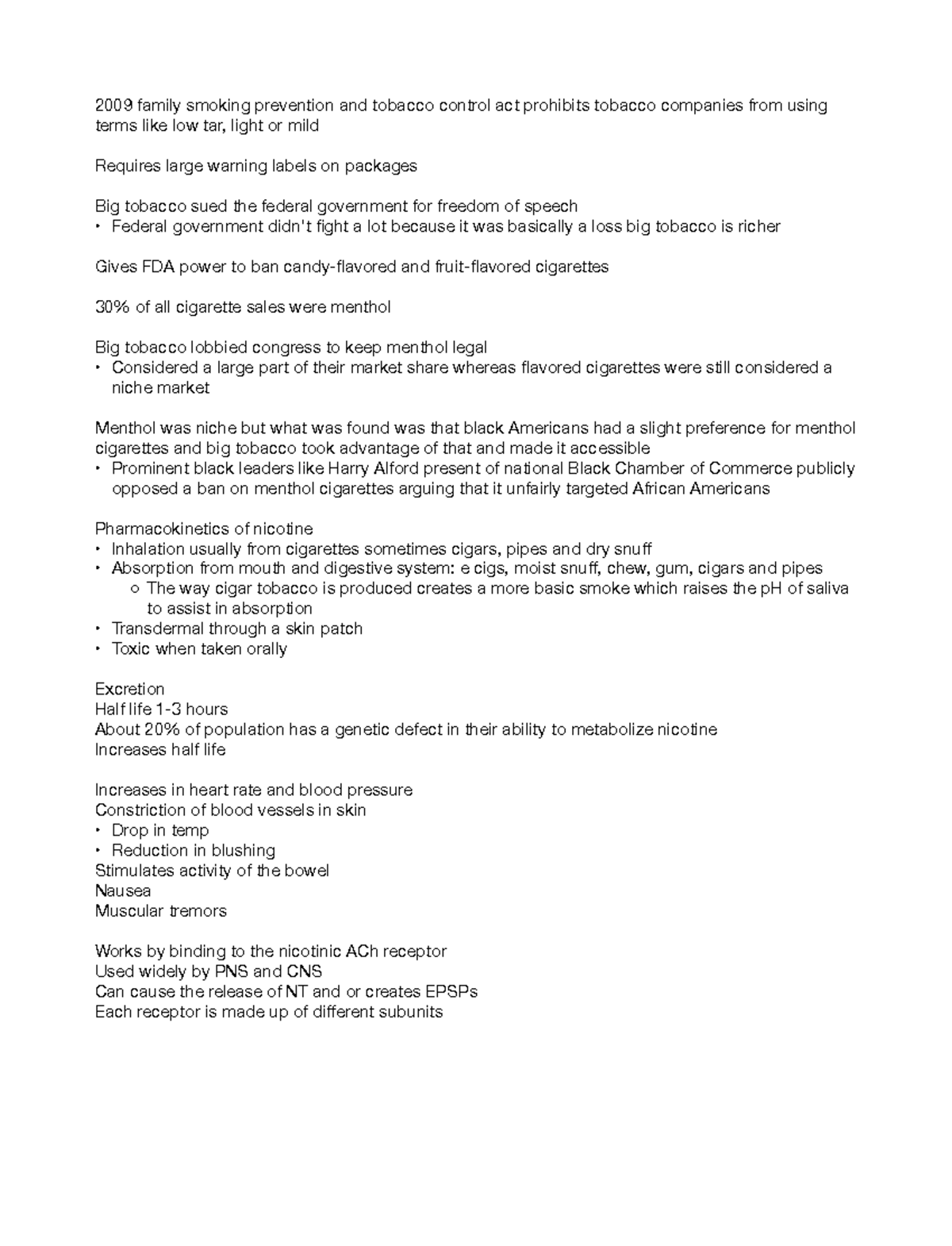 Tobacco Regulation Notes 2009 family smoking prevention and tobacco