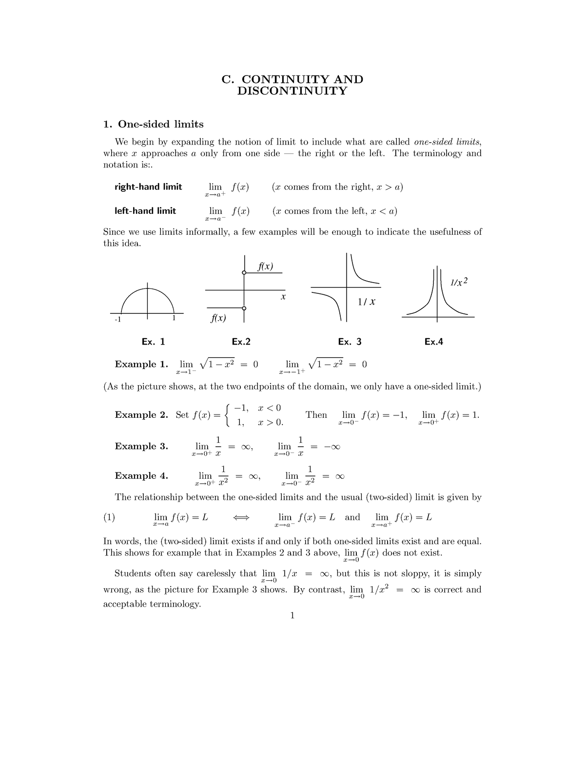 Continuity And Discontinuity Of A Function - C. CONTINUITY AND ...