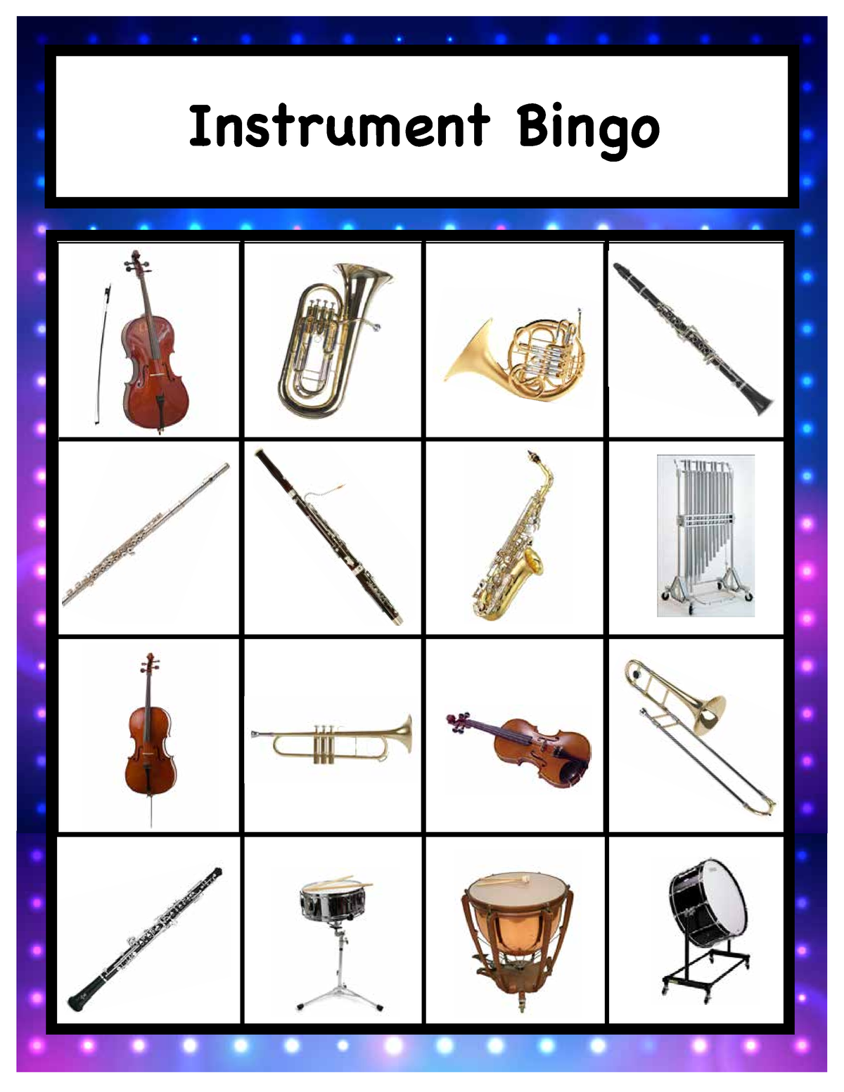 Bingo download - b b bbbbbbbb - flute chimes trombone trumpet - Studocu