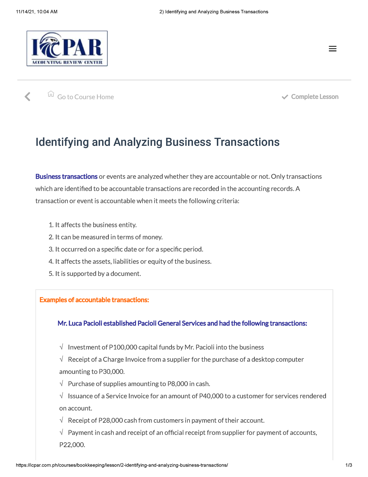 2 Identifying And Analyzing Business Transactions - - Studocu