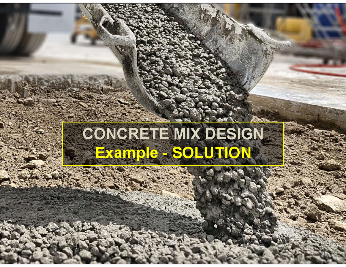 ENCV2MT 2024 L7b - Example Solution - Concrete mix design - CONCRETE ...