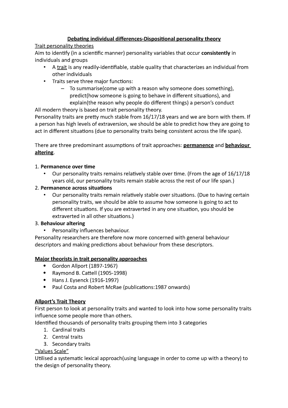 Debating individual differences lecture notes - Debating individual ...