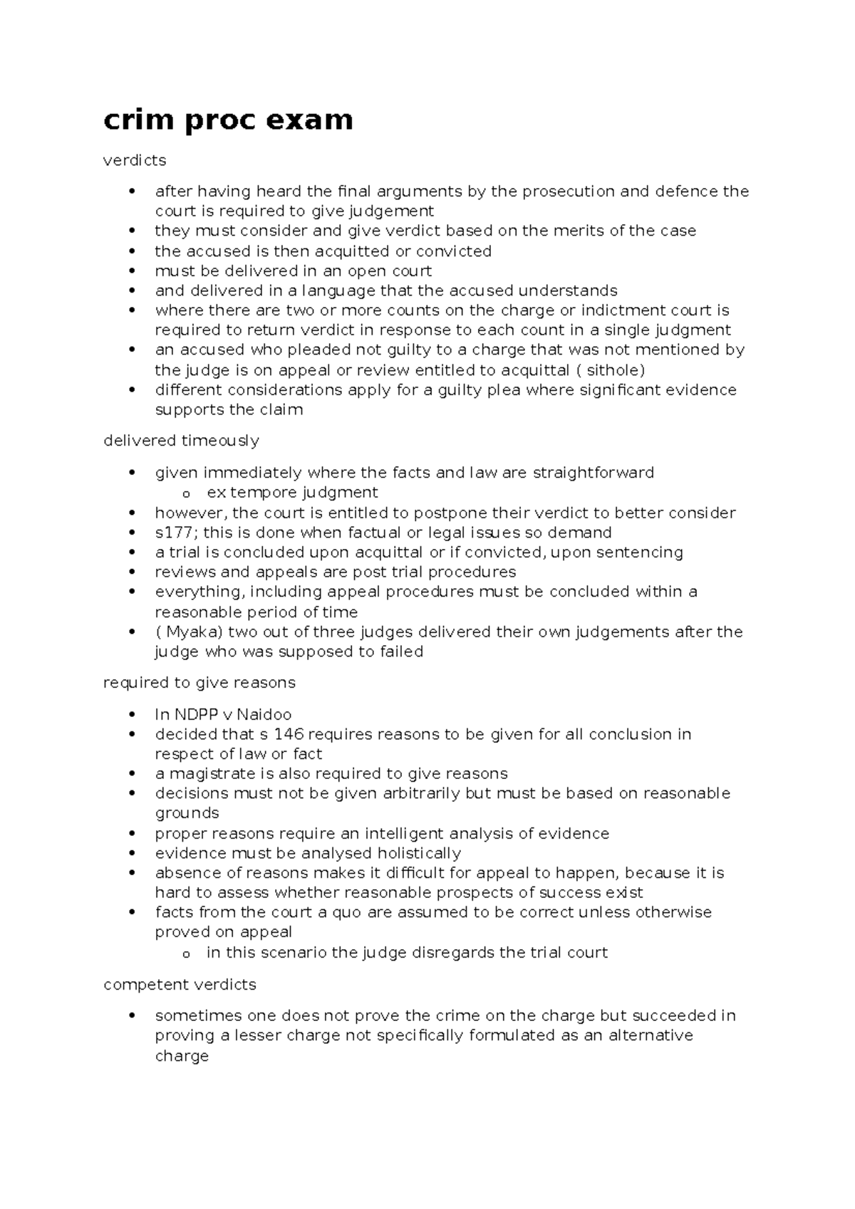 constitutional law - crim proc exam verdicts after having heard the ...