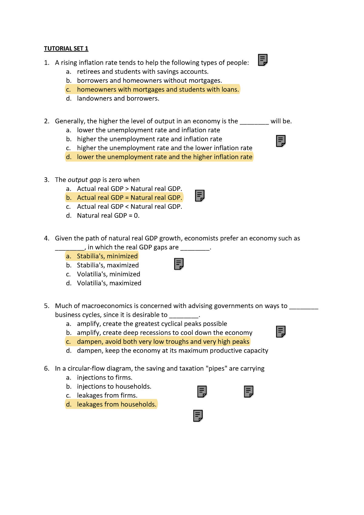 Macroeconomics Wk 2 Tutorial w/ Ans - Warning: TT: undefined function ...