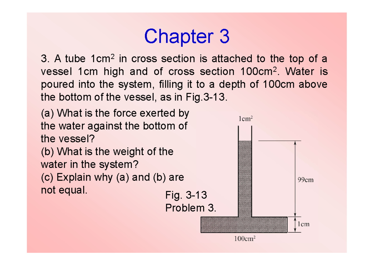 Exercises - cse - Chapter 3 A tube 1cm 2 in cross section is attached ...