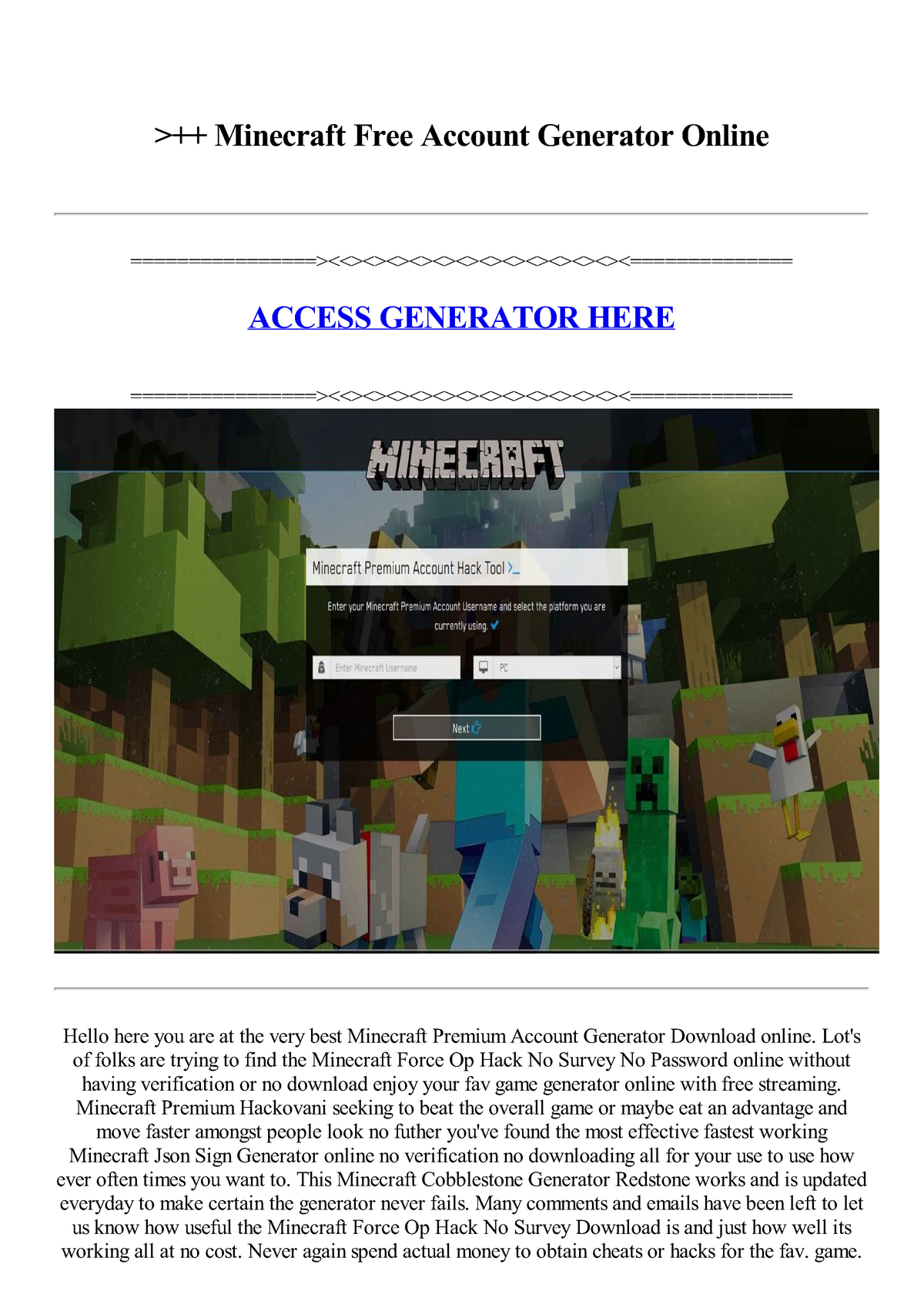 4 - Notes - Minecraft Free Account Generator Online - Studocu