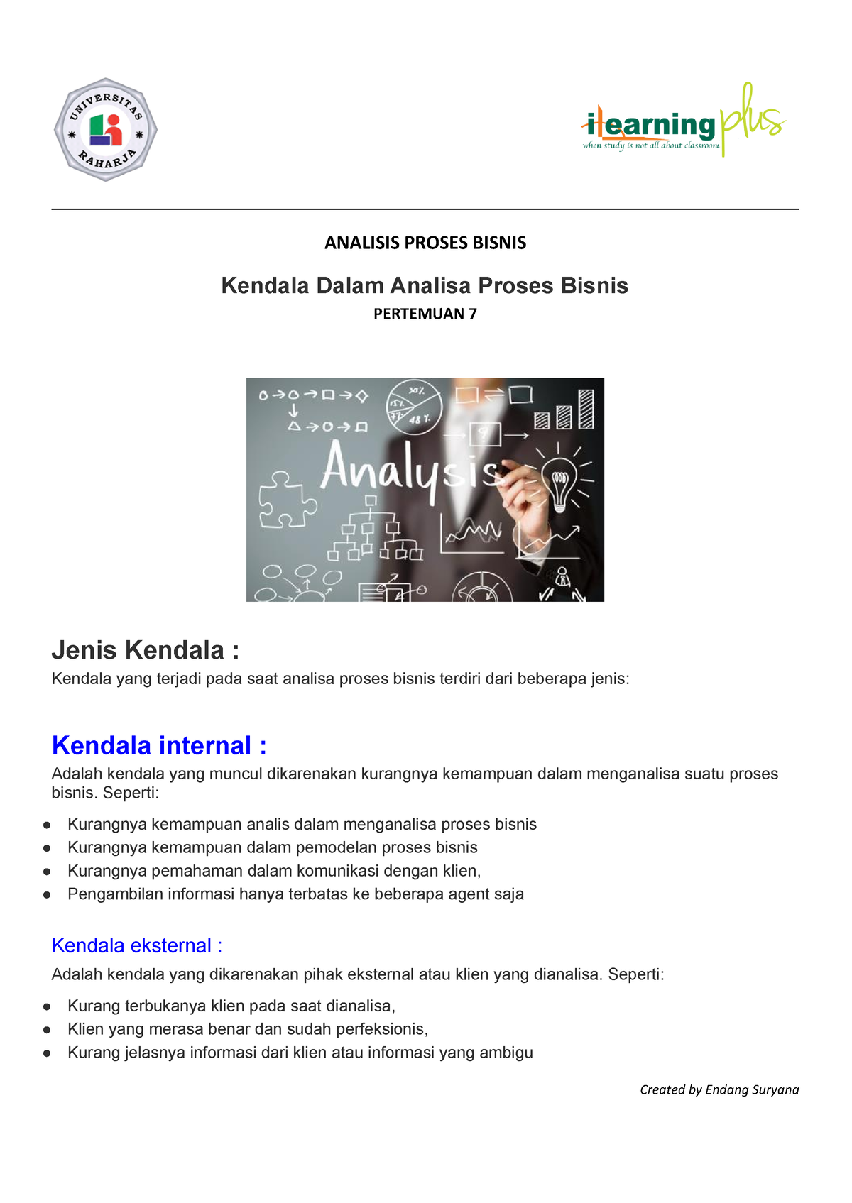 Analisa Proses Bisnis Meeting 7 - ANALISIS PROSES BISNIS Kendala Dalam ...