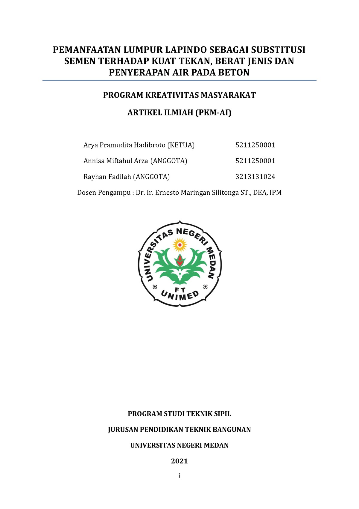 PKM-AI TS B Annisa DAN ARYA-1 - I PEMANFAATAN LUMPUR LAPINDO SEBAGAI ...