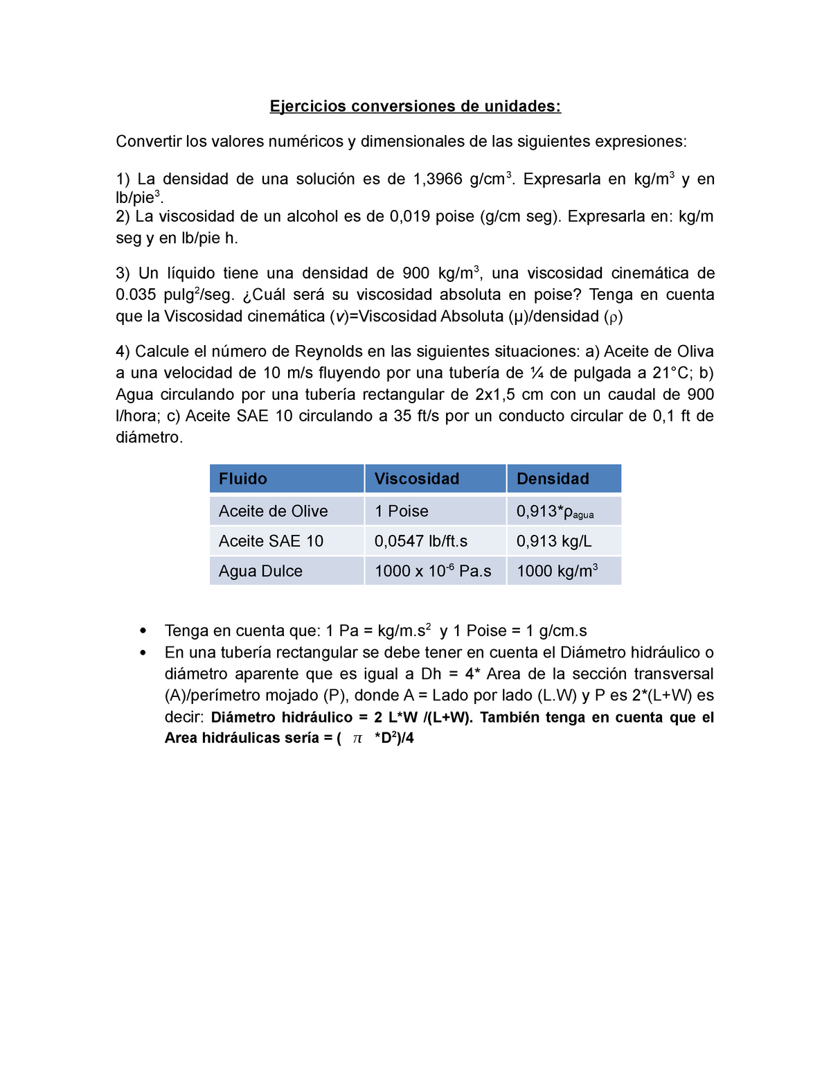 Taller 1 - Conversiones De Unidades - Ejercicios Conversiones De ...