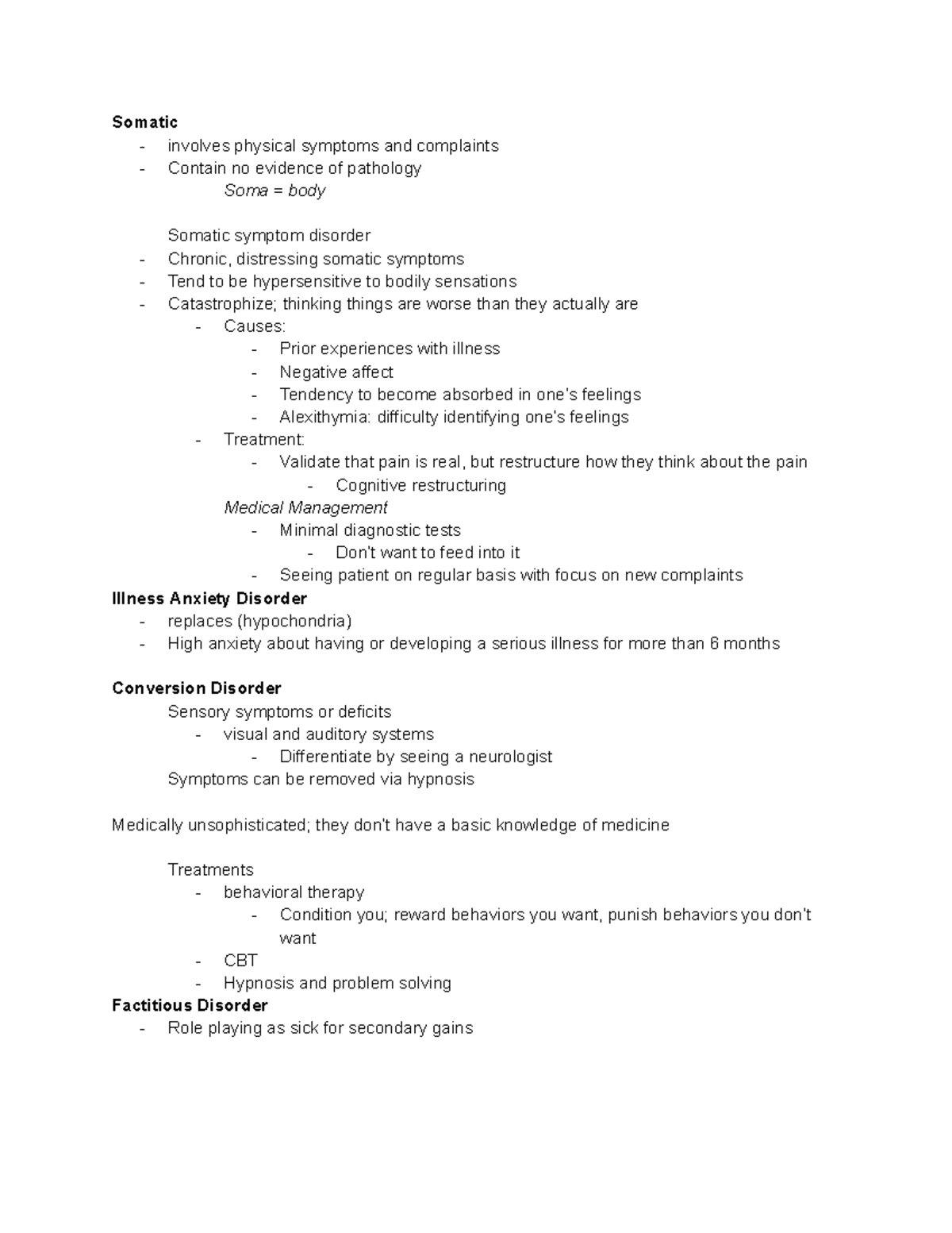 Somatic Disorders - Somatic - involves physical symptoms and complaints ...