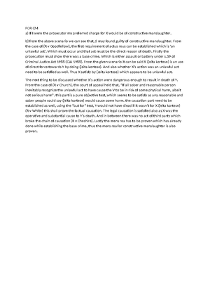 Defences DR - LOC - Practice answers - If the question calls for LOC X ...