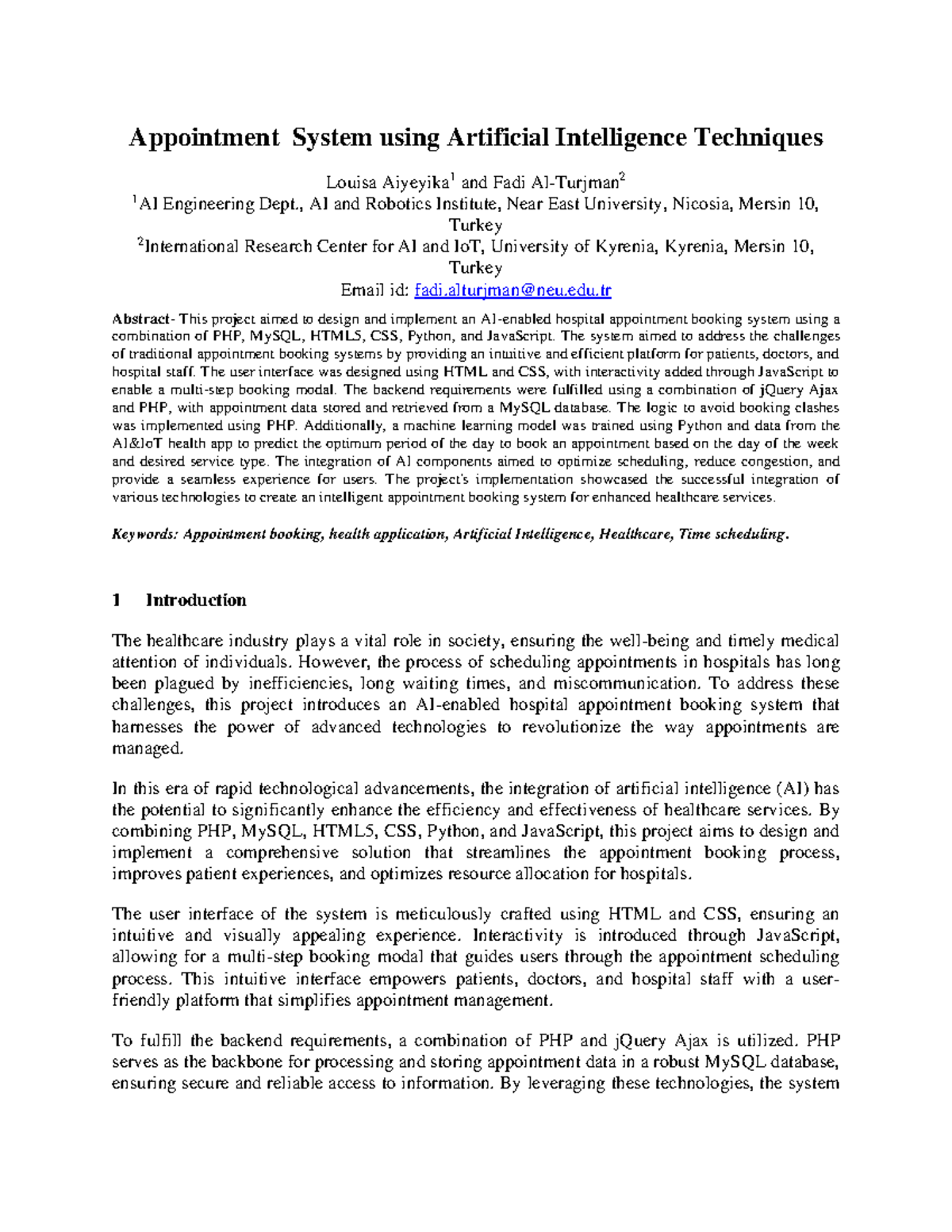 appointment-system-using-artificial-intelligence-techniques