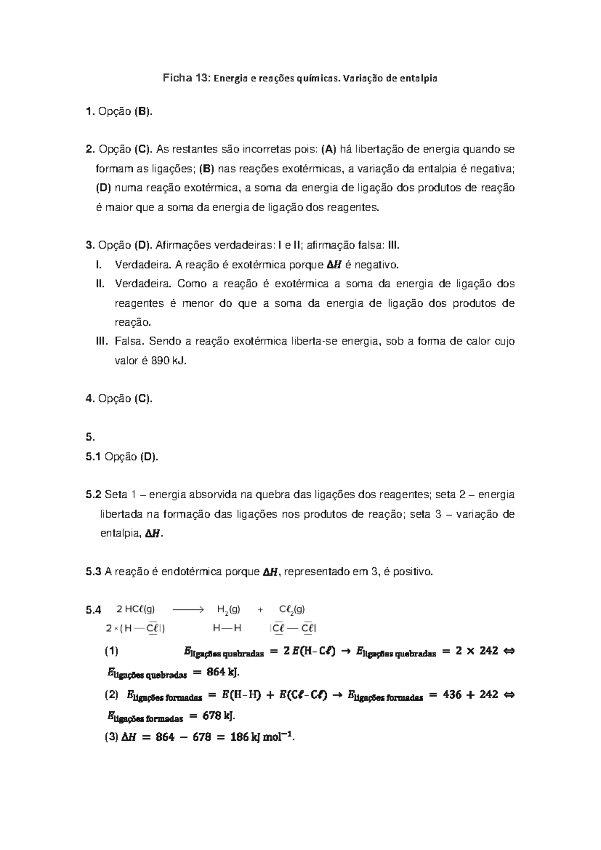 Ficha 13 solucoes - ffffffffff - Ficha 13: Energia e reações químicas ...