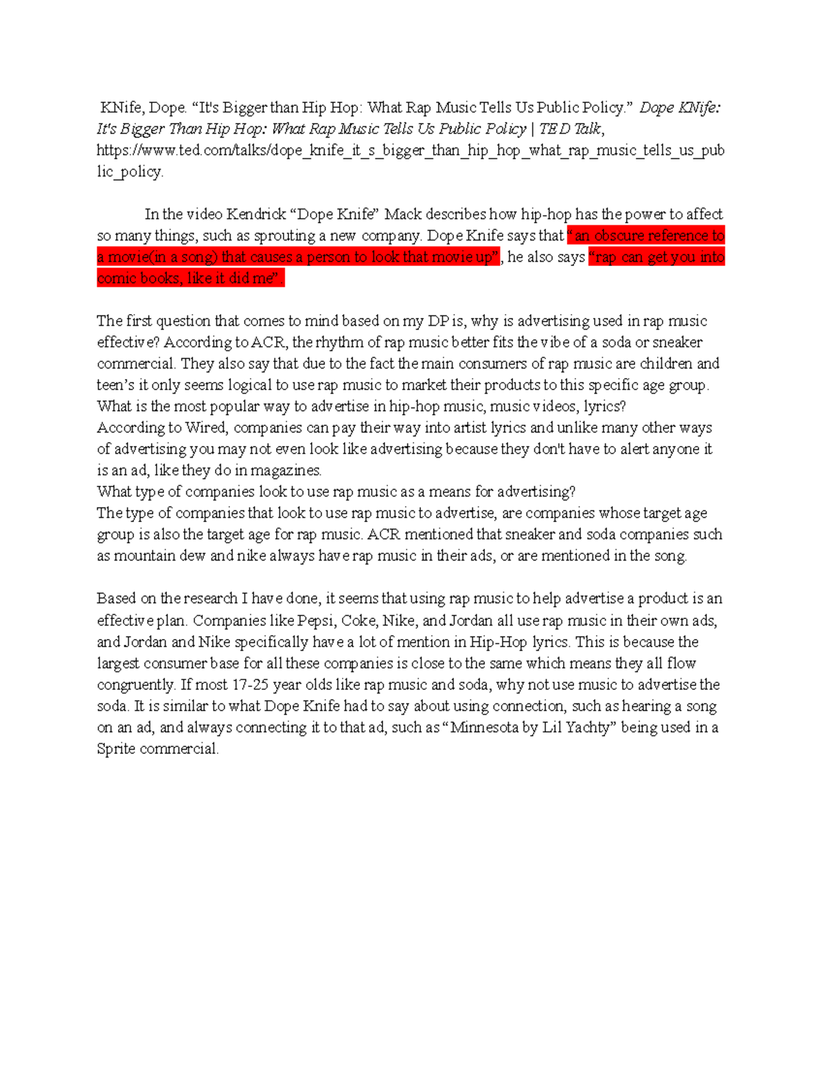 Week 4 - Notes on our lecture It's Bigger than Hip Hop: What Rap Music ...