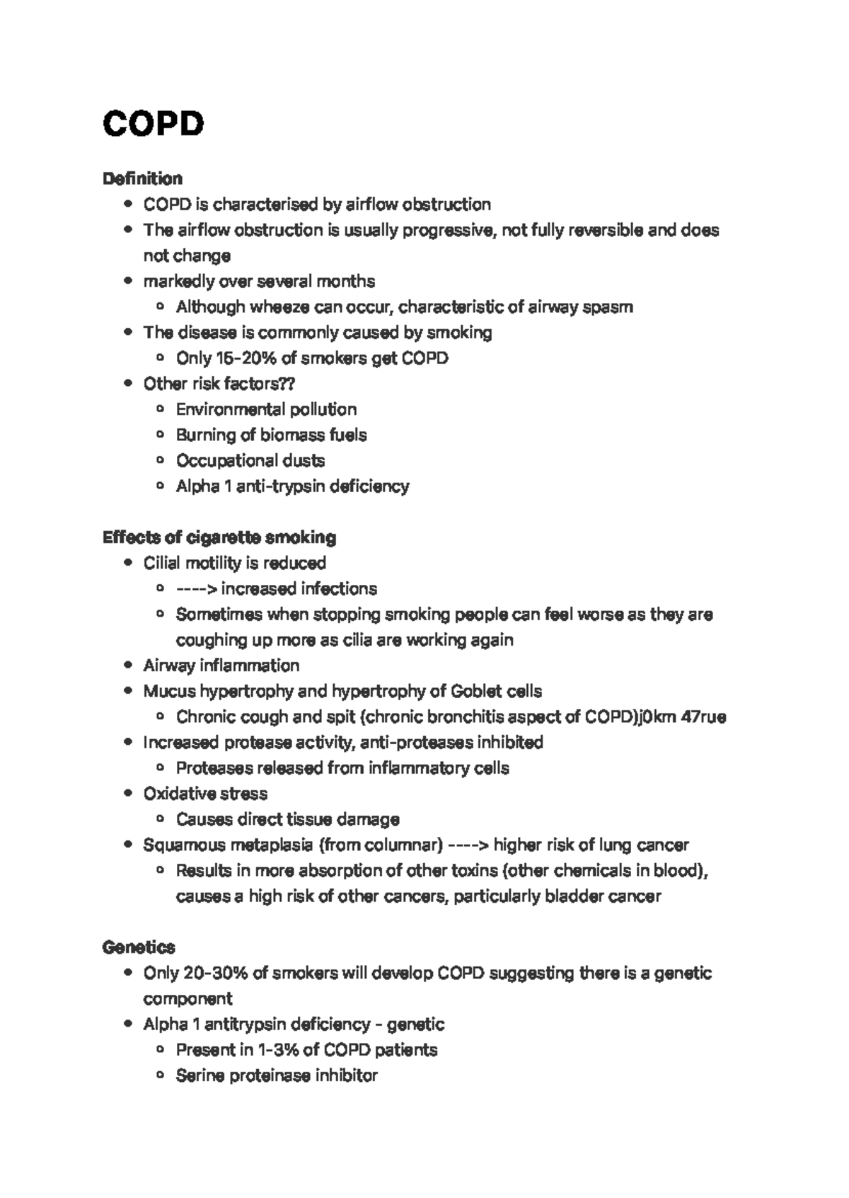 COPD - COPD - C O P D Definition Effects of cigarette smoking Genetics ...