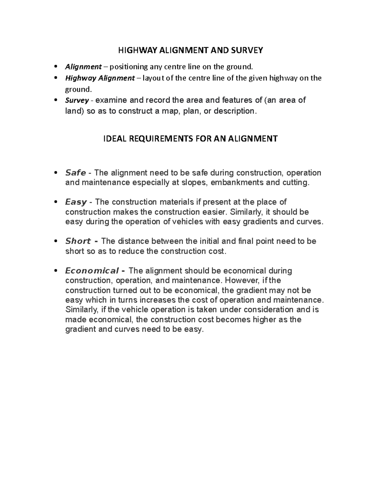 Highway Alignment And Survey Group 2 - HIGHWAY ALIGNMENT AND SURVEY ...
