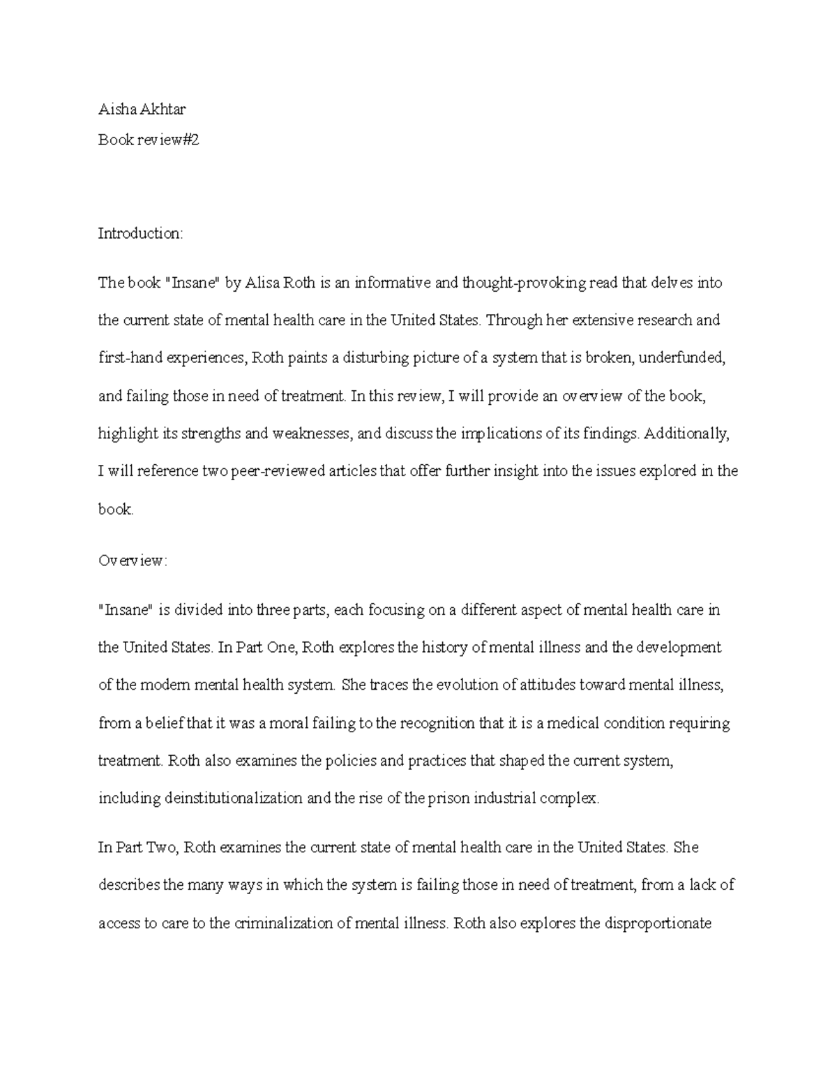 Book review 2 - Aisha Akhtar Book review# Introduction: The book ...