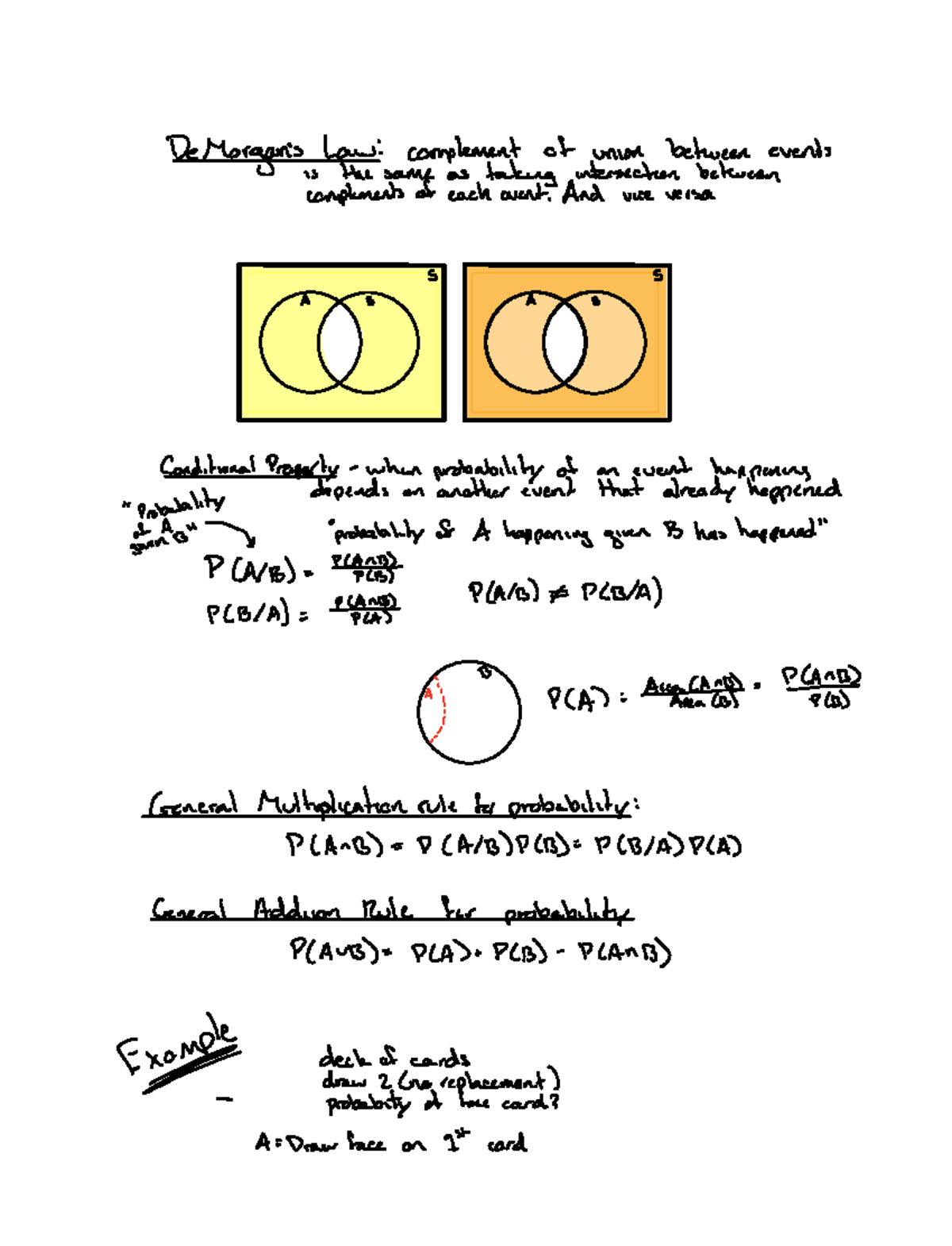 Statistics Jan 14, 2022 - De Morgan's Law complement of union between ...