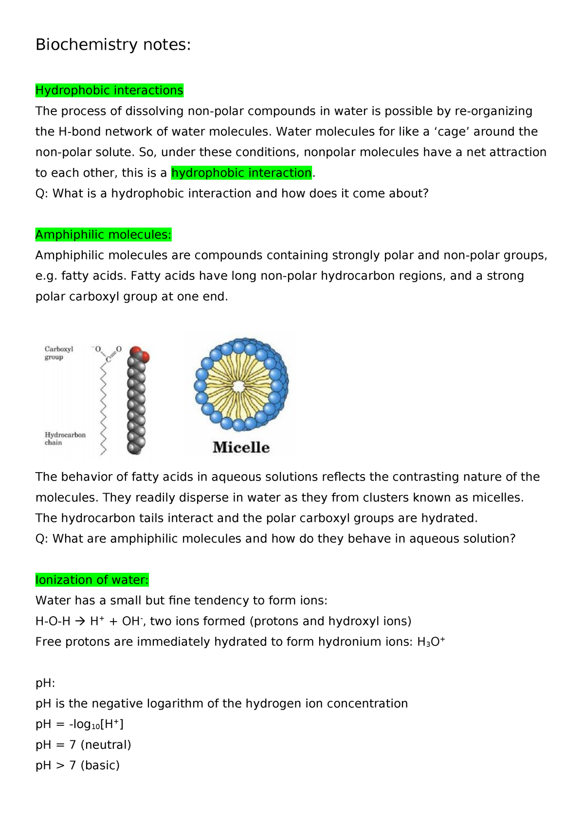 Biochemistry Buffer & Carbodydrates Notes - Biochemistry notes ...