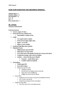 15 - HA EYES - BOR - Notes - HEALTH ASSESSMENT CHAPTER 15 EYES 1 ...