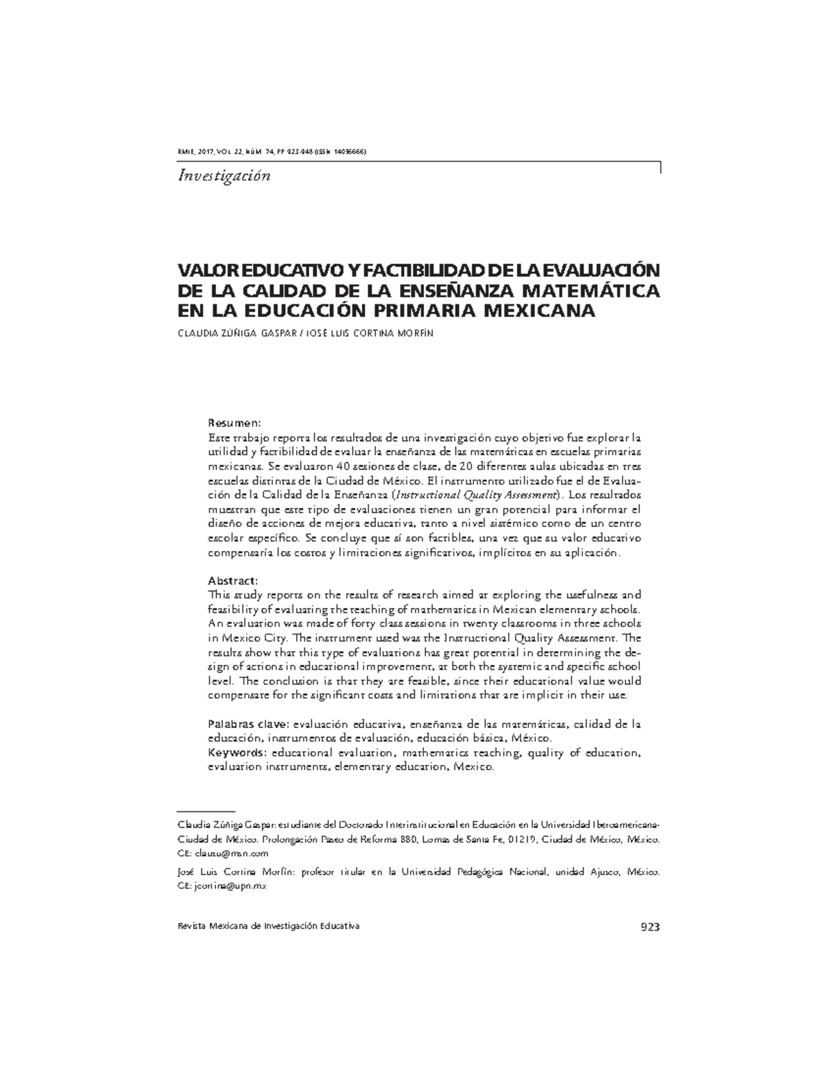 Enseñanza de las matematicas - Revista Mexicana de Investigación ...