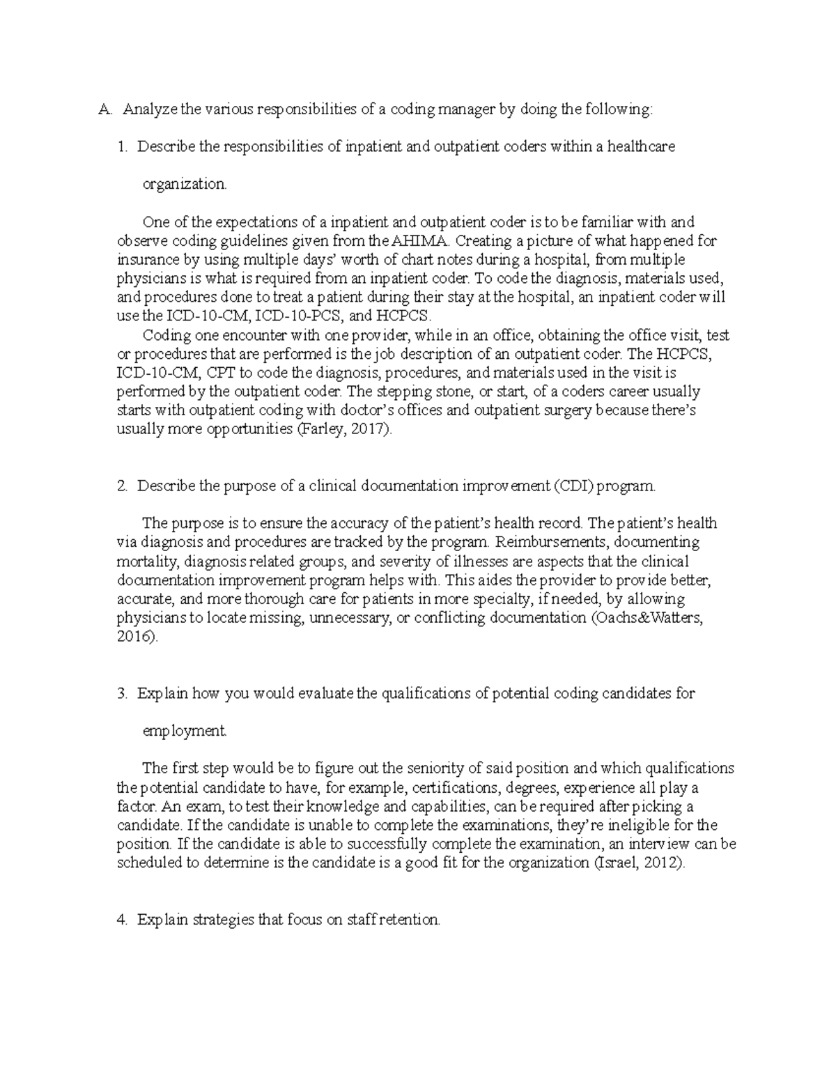 C807 Task One - About HIM and Compliance - A. Analyze the various ...