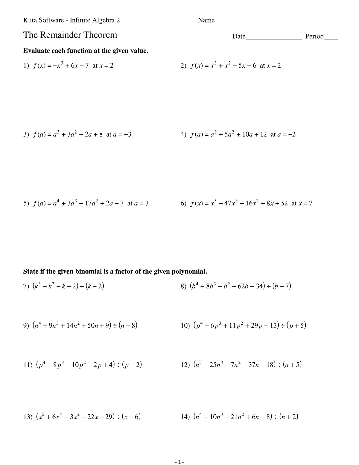 The Remainder Theorem - material - ©e x 2 g 0 w 1 w 2 V YKLuatWaH ...