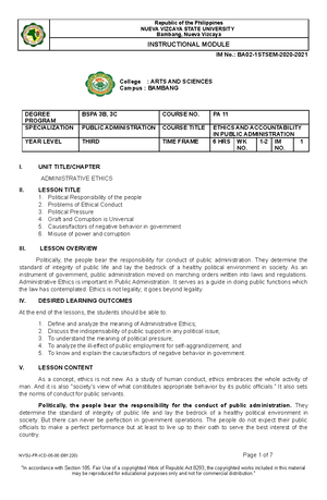 Ethics chapter 1 - Instractural Materials - IM No.: BA02-1STSEM-2020 ...