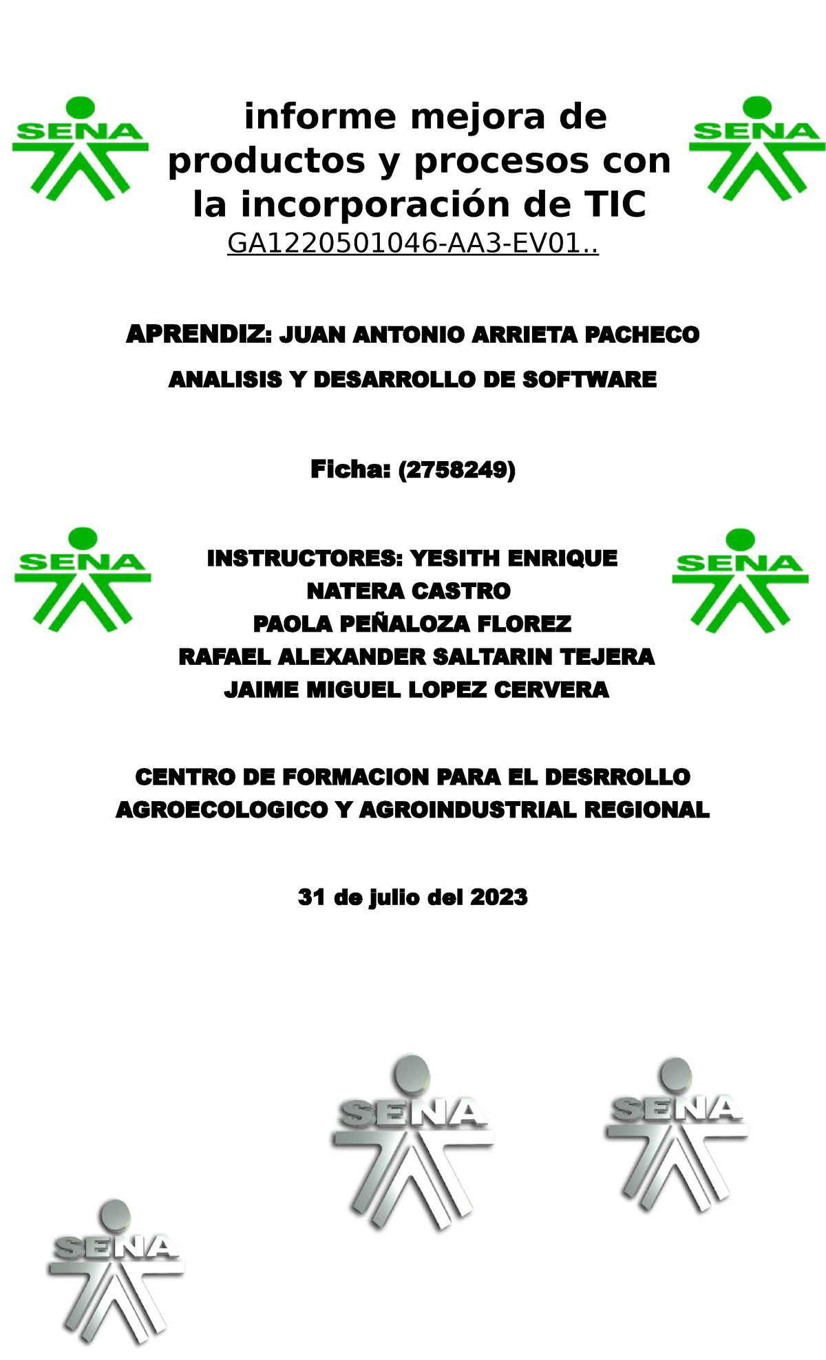 Informe delas tics - informe mejora de productos y procesos con la ...