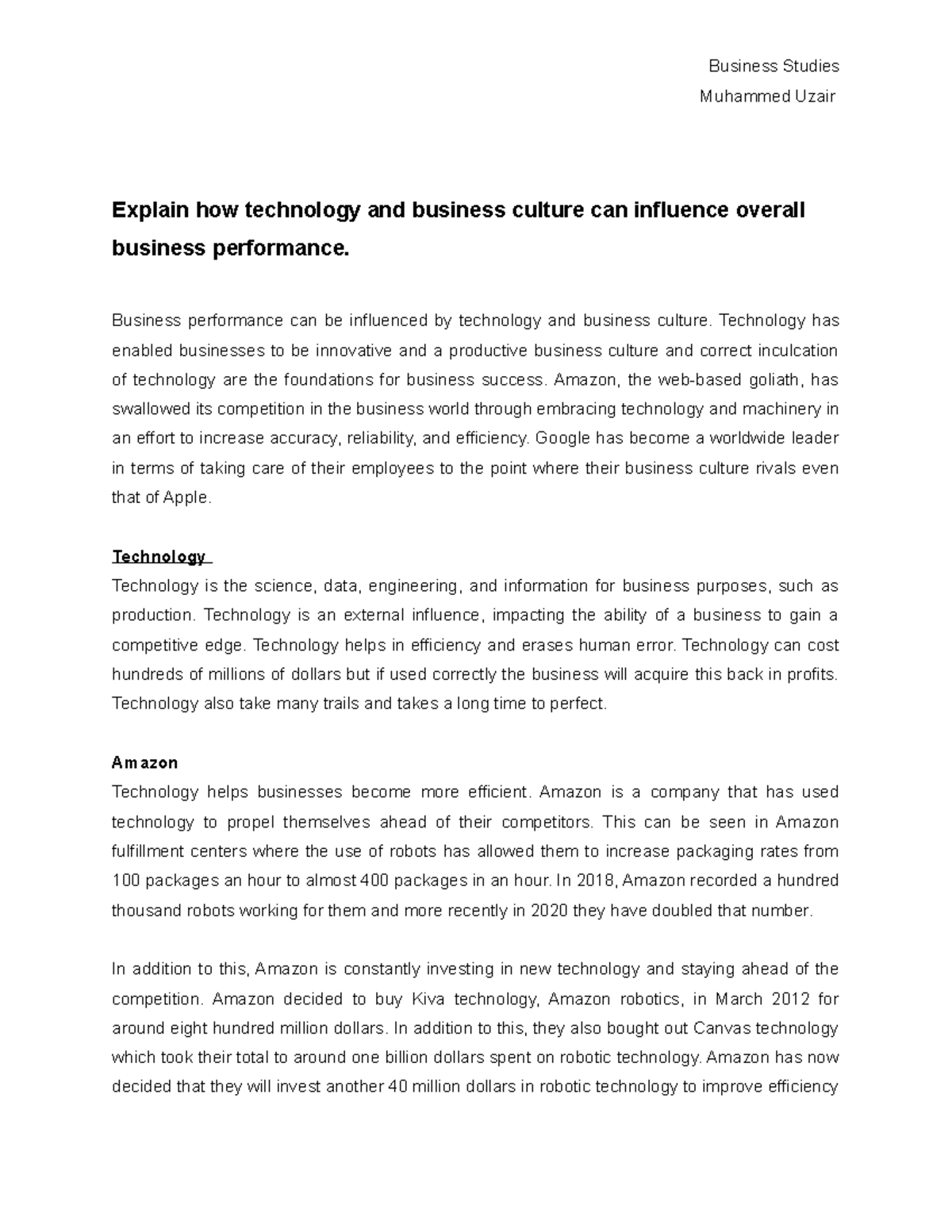 assignment business studies