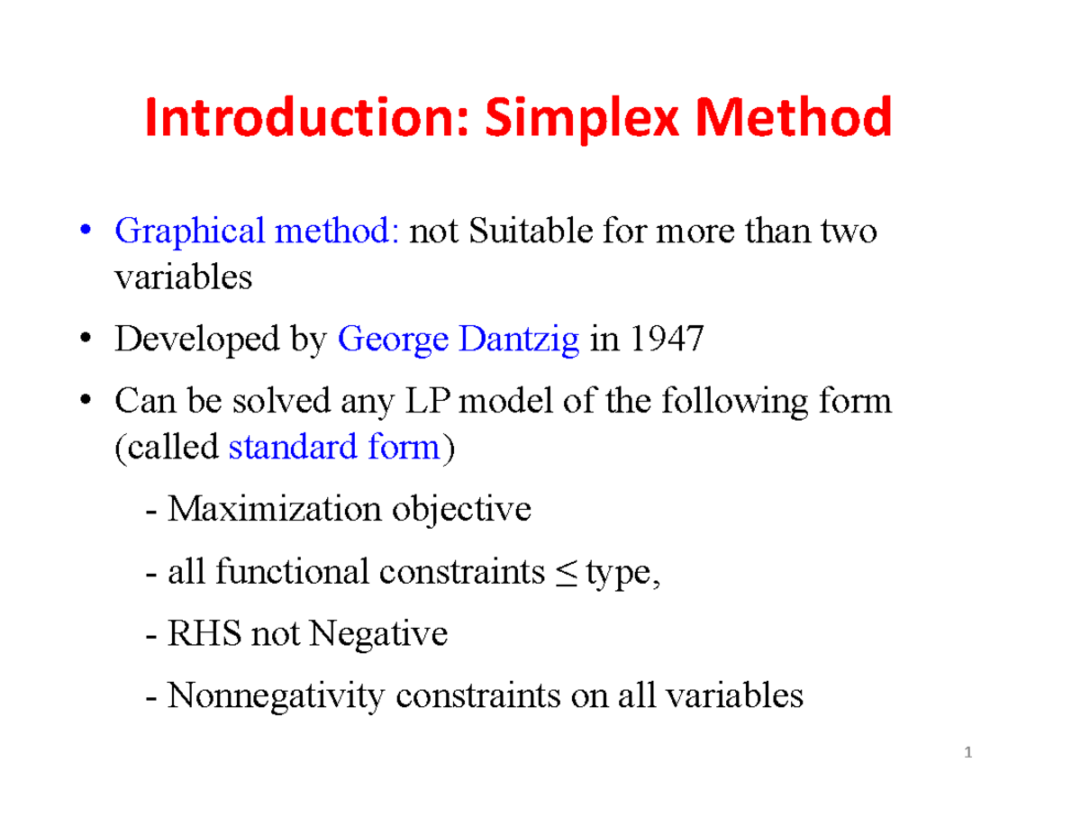 5 Simplex Method - just my notes hope it could be helpful ...